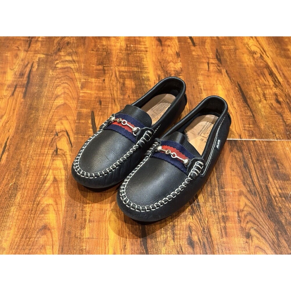 Atlanta Mocassin Black Moccasin Slip-On Penny Loafer Kids Shoes Size EU 32 US 1